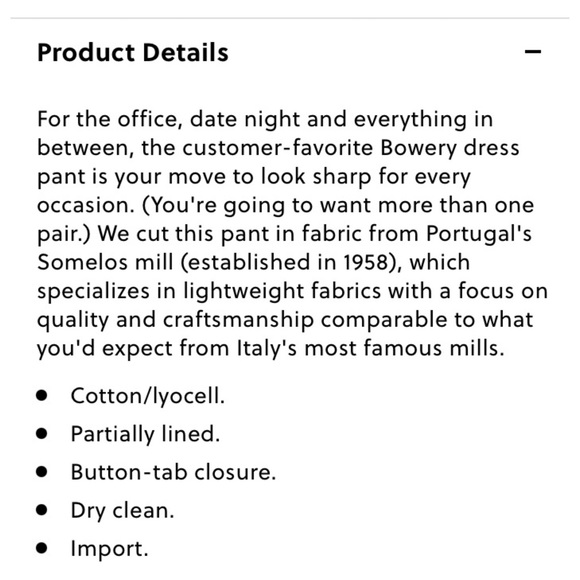 Bowery Slim Fit Dress Pants Portuguese Stretch - Picture 10 of 10